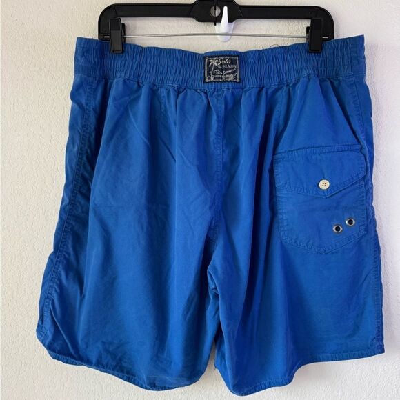 Vintage Polo Ralph Lauren Big Pony Swim Trunks Men’s Large Mediterranean Blue - Picture 4 of 8